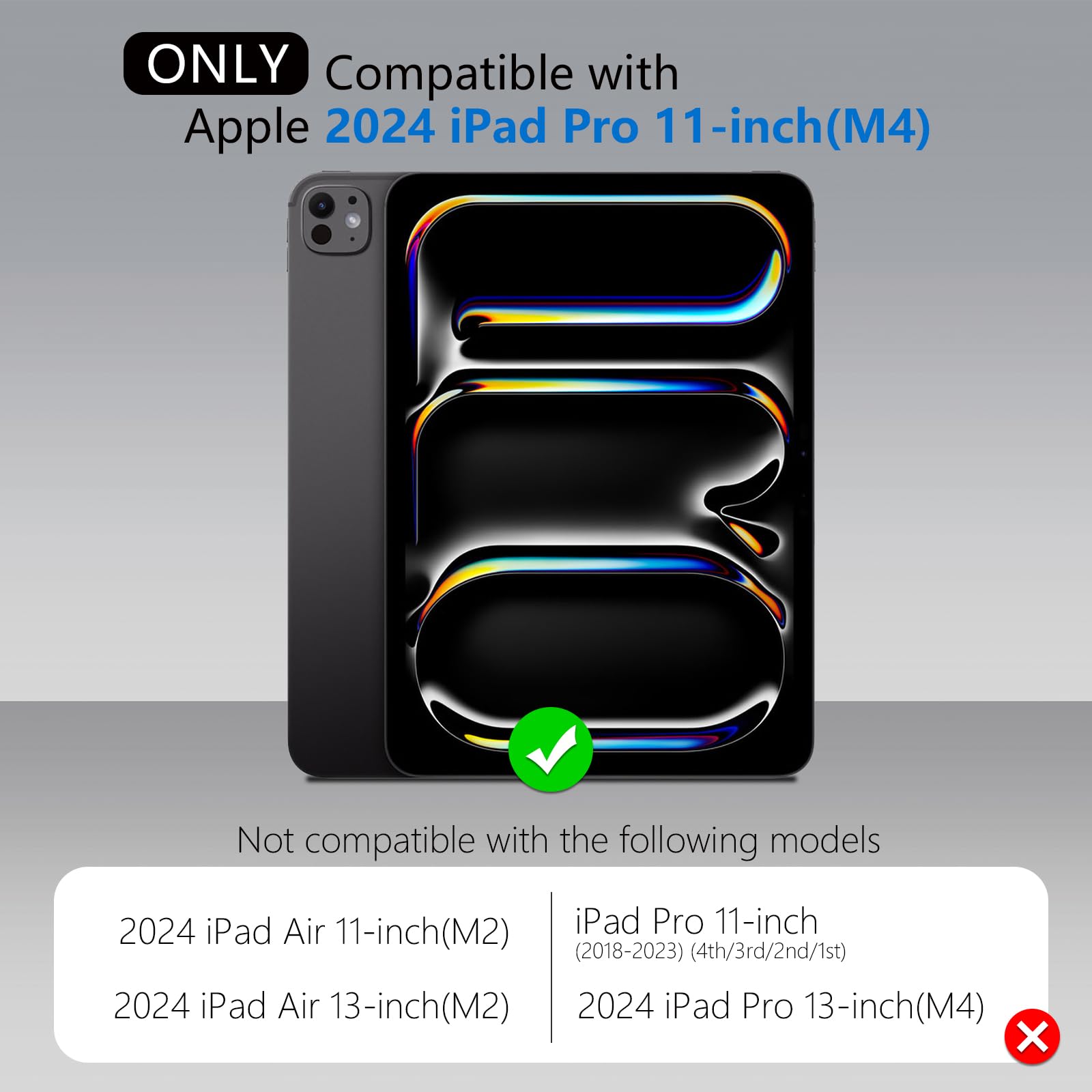 Nillkin iPad Pro 11 inch Case with Keyboard(2024, M4), iPad Pro 11 inch Case with Slide Camera Cover and Stand, Detachable Magic 7 Color Backlit Keyboard with Pencil Holder, Black