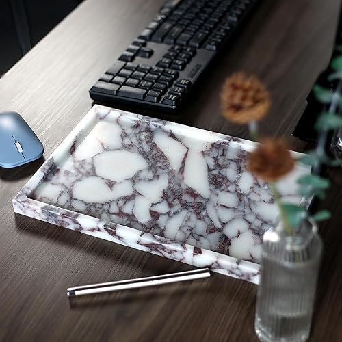 Miniatura 7 de Bandeja de mármol natural lujosa auténtica bandeja de almacenamiento de mármol para decoración del hogar bandeja de piedra para