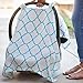 Maddie Moo Car Seat Canopy with Breathable, Muslin for Baby Seats, Blue and White Pattern