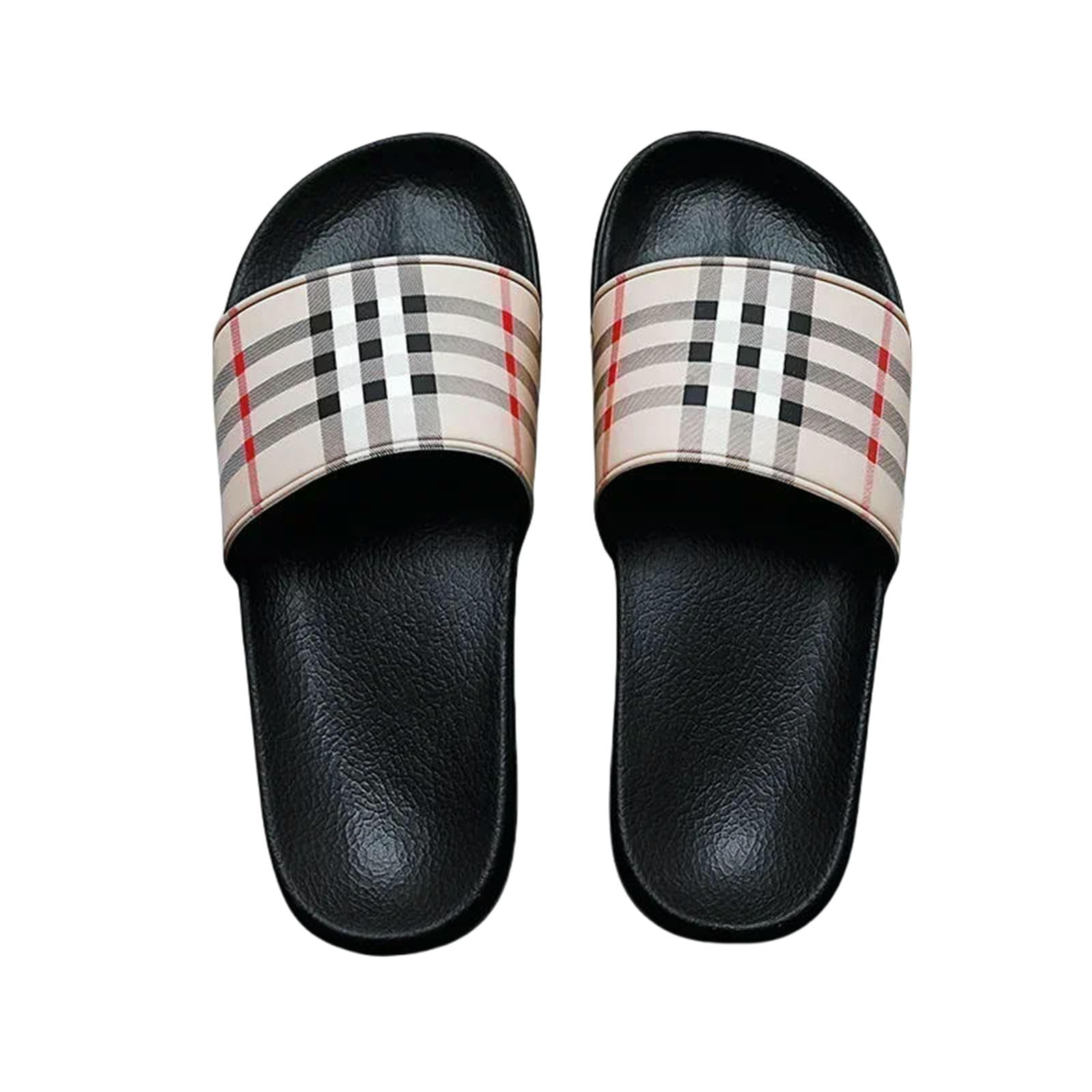Gyios Men's Khaki Sliders Beach Sandals Stylish Casual Shoes Light Outdoor Breathable Wading Slippers Bathroom Family Chaussures Homme Luxe
