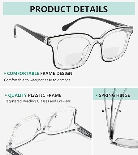 Miniatura 4 de Eyekepper Paquete de 4 lentes de lectura bifocales para mujer, marco de doble color