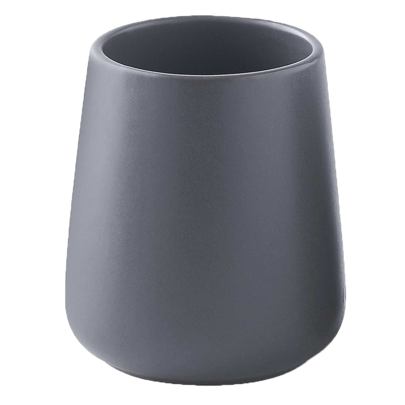 Grey Toothbrush Holder for Bathroom - Ceramic Tooth Brushing Holders, Toothpaste Holder, Reusable Toothbrush Mouthwash Cup, Space-Saving Design for Bathroom Countertop