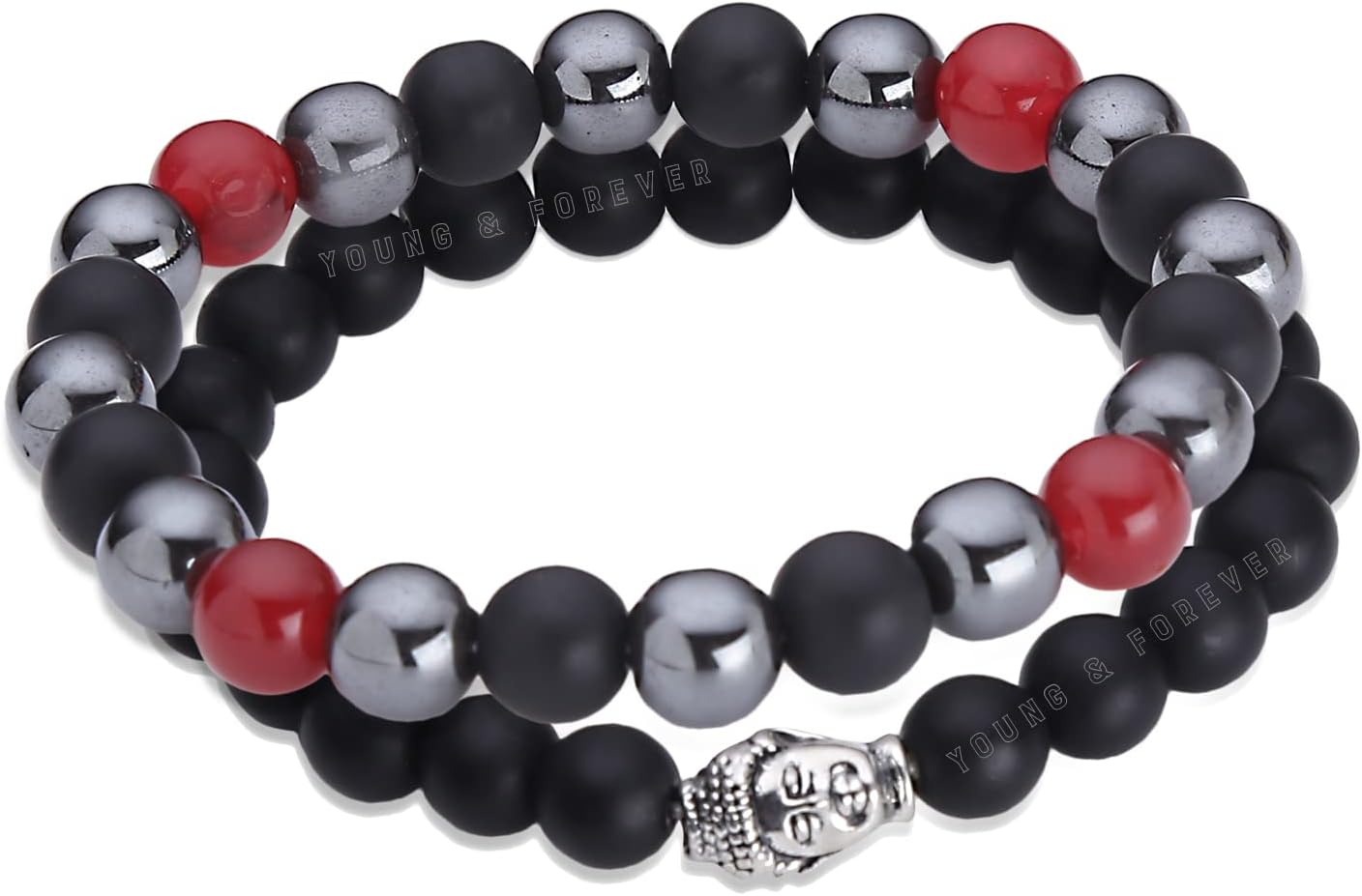 Young & Forever Gift Mens Fashion Best Friend Accessories Friendship Gifts Crystal Beads Jewellery Hand bracelet for Men women girls couple boys Birthday Gift