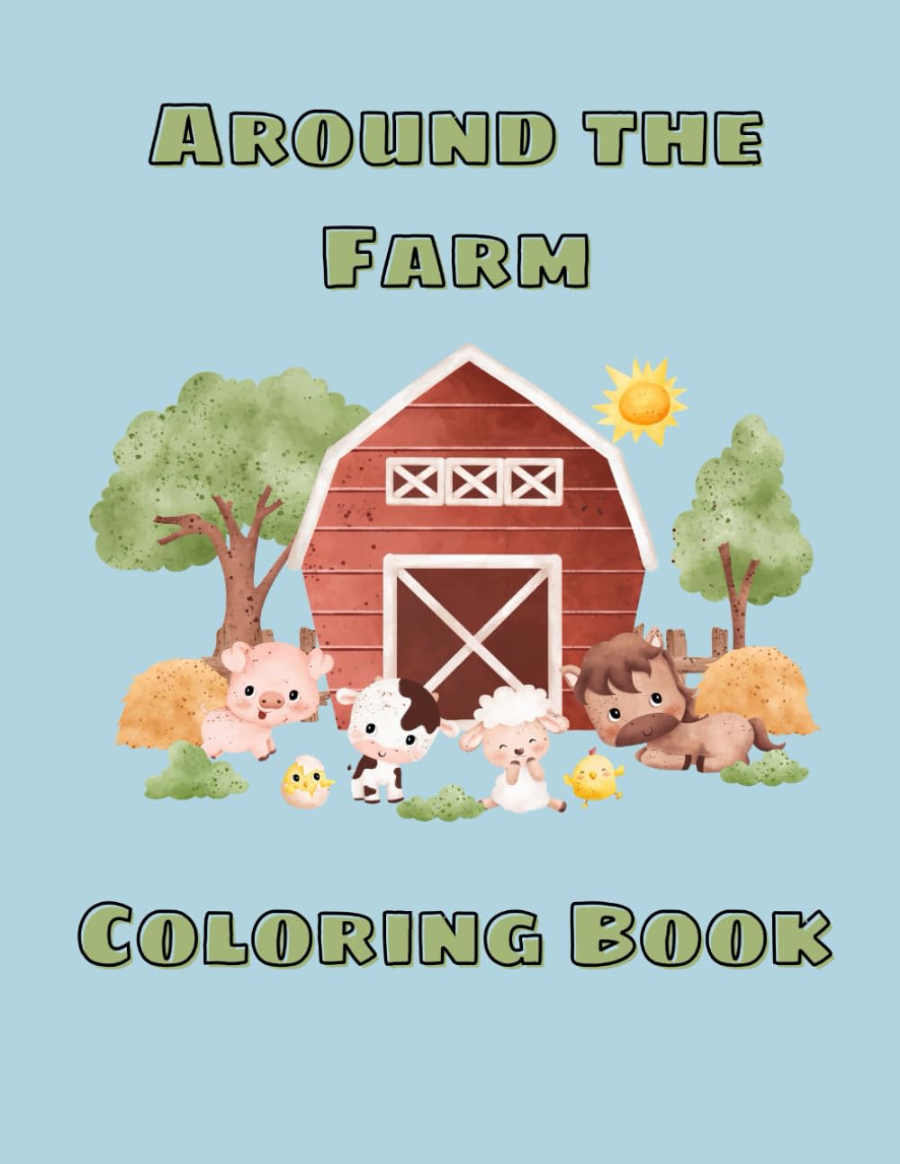 Around The Farm Coloring Book