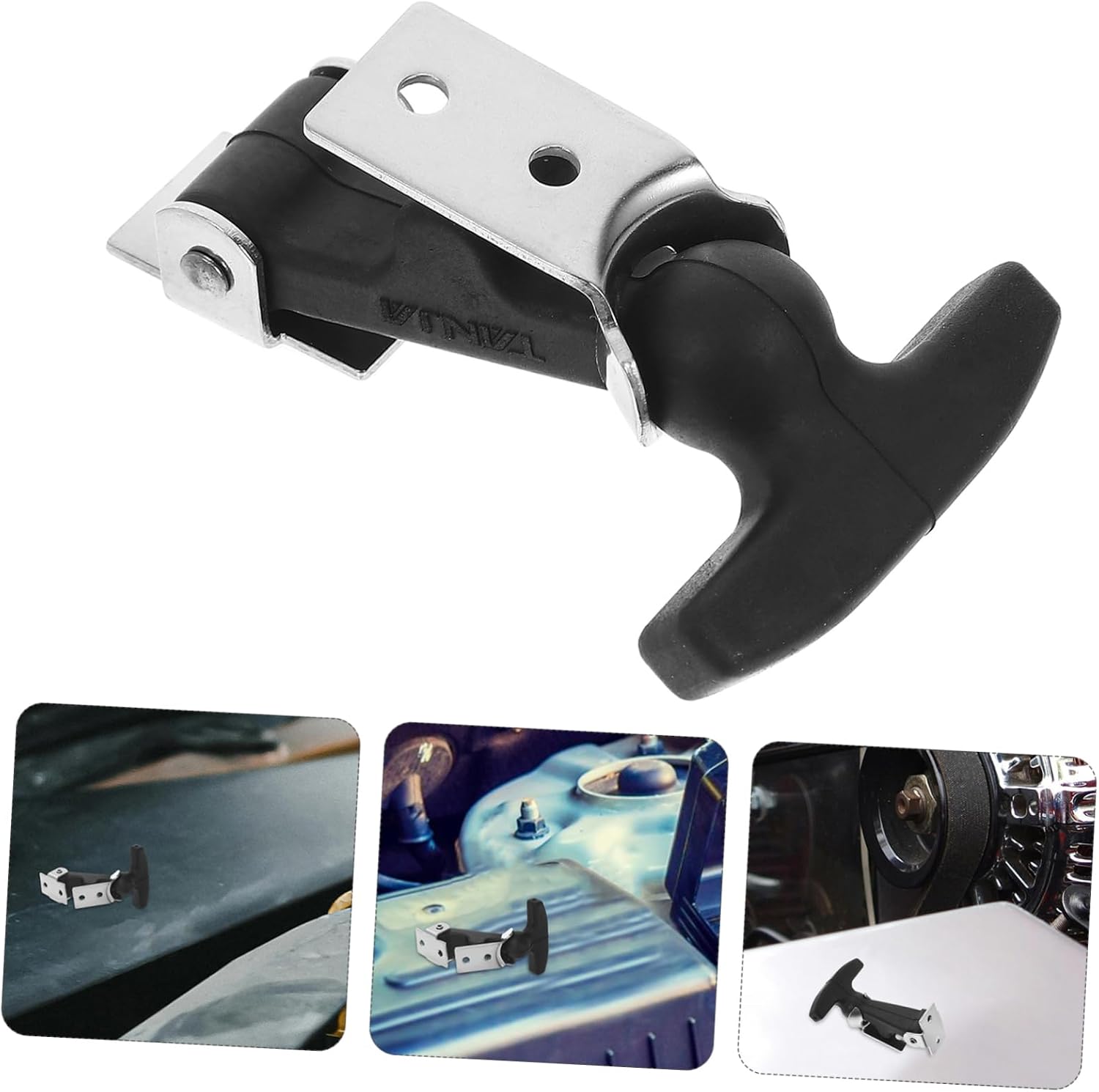 jojofuny Flexible Latches Rubber T-Handle Hasp Engine Hood Catch Lock Vehicle Accessory Latch Toolbox Draw Lock T-Handle