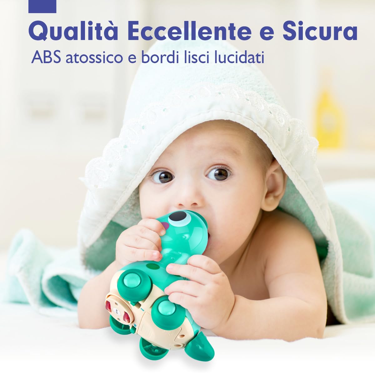 CubicFun Giochi Bambini 1 Anno Dinosauro Interattivo - Giocattolo Gattonare con Musica e Luci, Dino Sonoro per Neonato 12 18 Mesi, Regalo Bambino 1 2 Anni Compleanno
