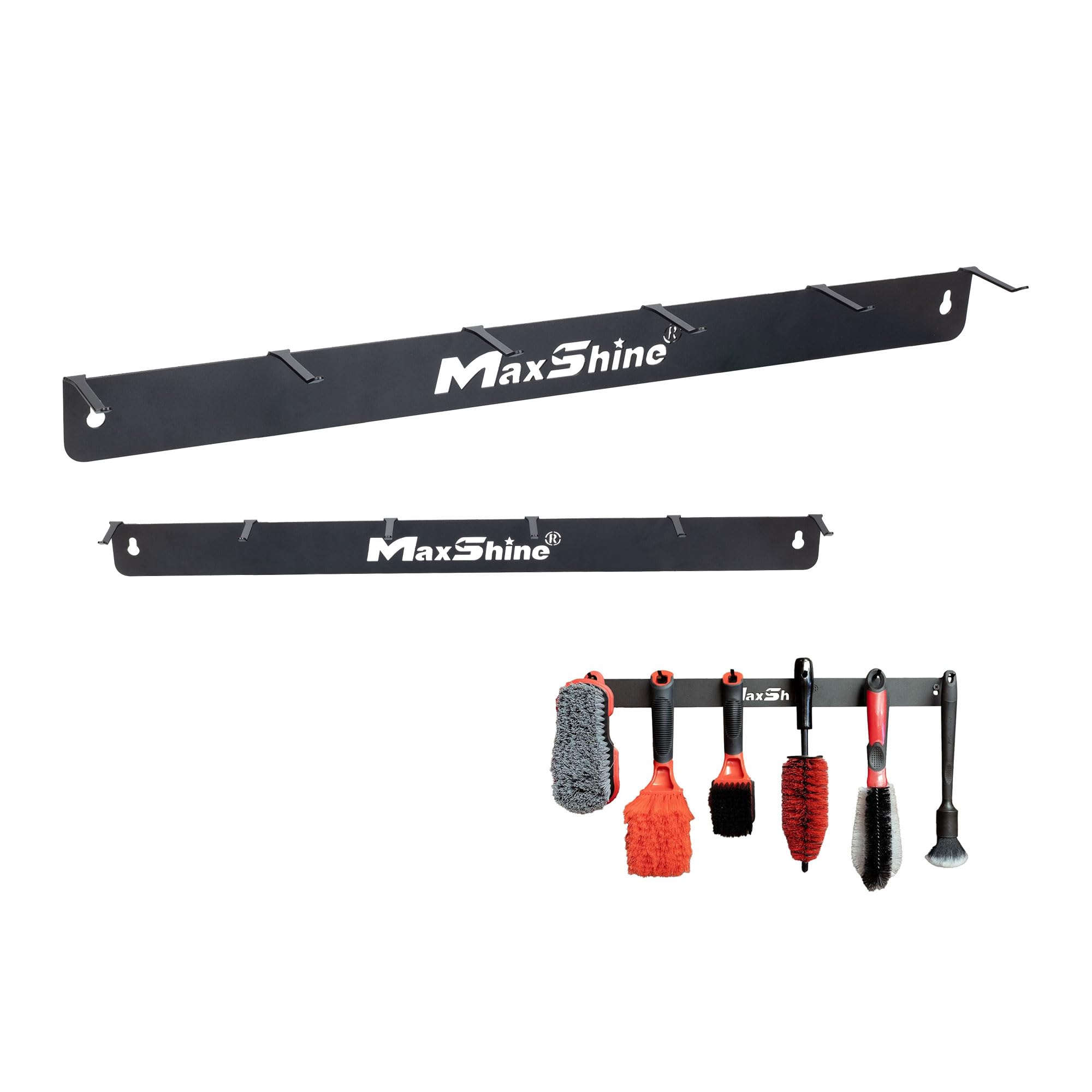 Maxshine Detailing Brush Hanger – 6 Durable Hooks Ready to Serve for Holding car Detail Brushes, Sturdy Design, Lightweight, Wall Mounted