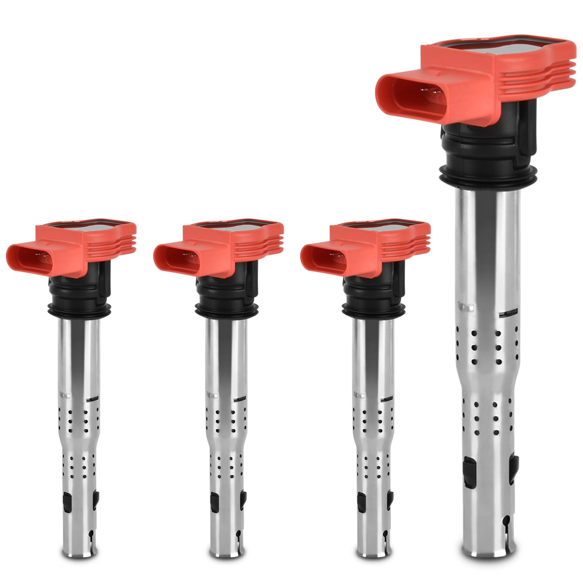 HYR Set of 4 Ignition Coil Pack Fit for Volkswagen Jetta 2006-2014 Passat 2006-2010 Golf 2006-2014 Tiguan 09-16 CC MK5 & MK6 GTI Rabbit & Audi A4 A3 A5 A6 A7 Q5 SQ5 Q7 R8 S4 S5 TT TTS Replaces UF-529