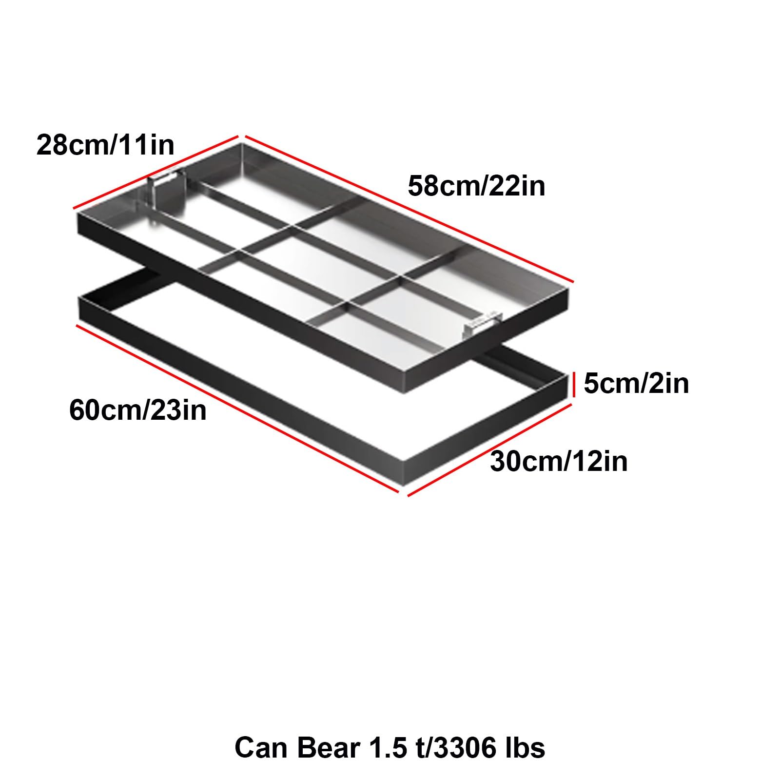 Arqueta Y Marco De Acero Inoxidable Para Pozo Séptico, Tapa De Fosa Séptica Incrustada Cuadradas Con Asas, Para Patio, Acera, Residencial, Interior, Capacidad De Carga 1.5 t(60x30cm/23x12in)