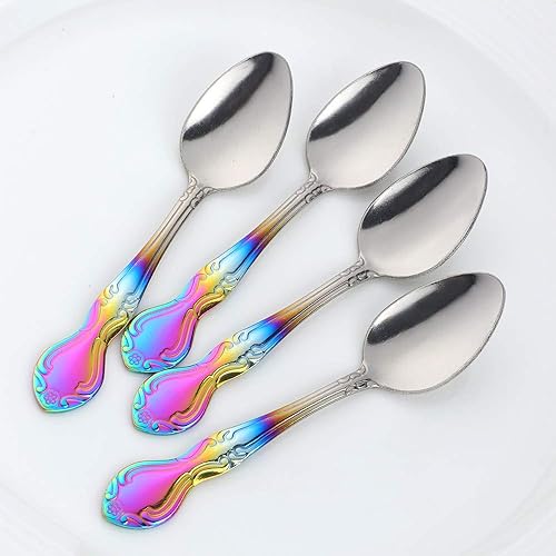 Miniatura 298 de Juego de 12 cucharas de café, mini cucharas de café, cucharas de espresso de acero inoxidable, cucharas pequeñas para postre, té, aperitivo, 4.6