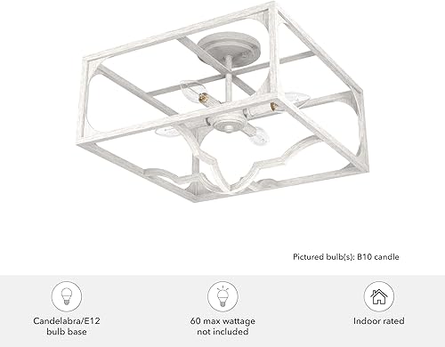 Miniatura 5 de Hunter Fan Company 19292 Highland Hill - Lámpara empotrada, color blanco envejecido