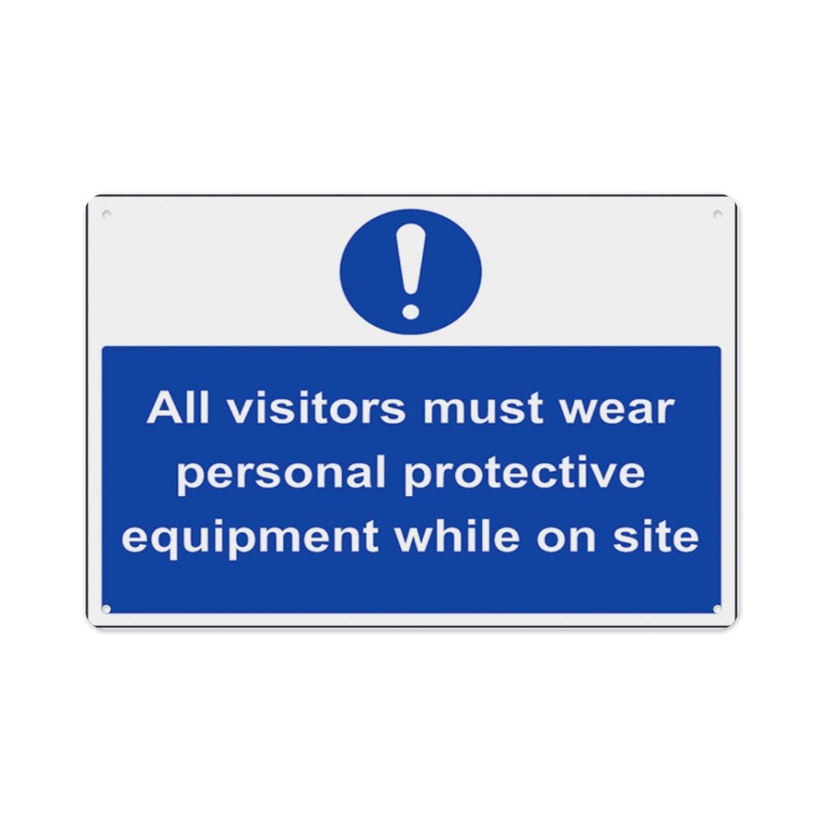 peiyeety All Visitors Must Wear Ppe Aluminum Tin Warning Signs For Home Outdoor Garden 8X12 Inches