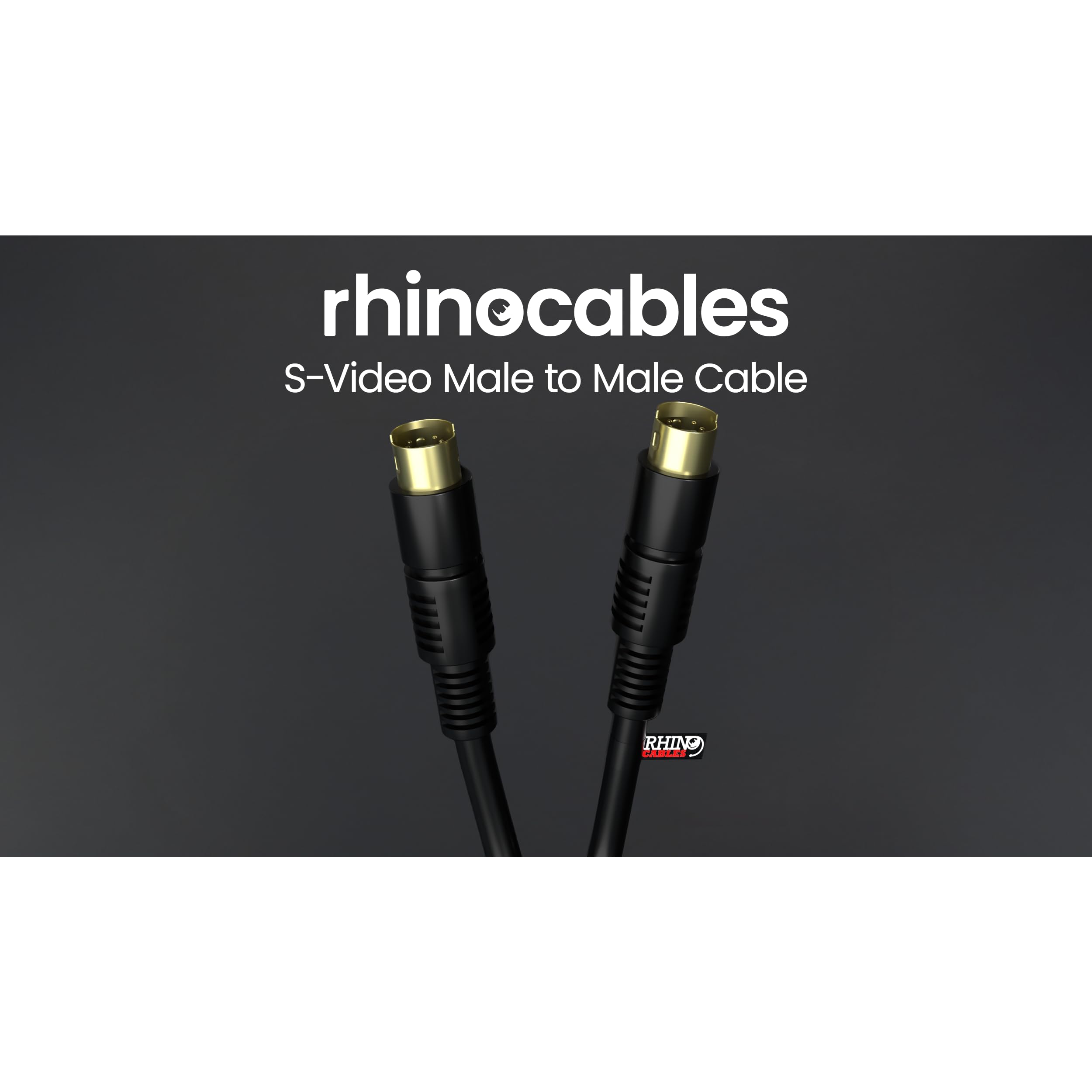 rhinocables Cable S-Video macho a macho S Video SVHS Cable Super Video TV, videocámara, gráficos Mini Din Wire S-VHS chapado en oro conectores (1,5 m)