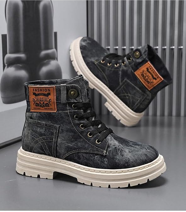 Men's Fashion Motorcycle Boots Combat Casual Dress Boot for Men,cowboy Sneakers for Men Four Seasons