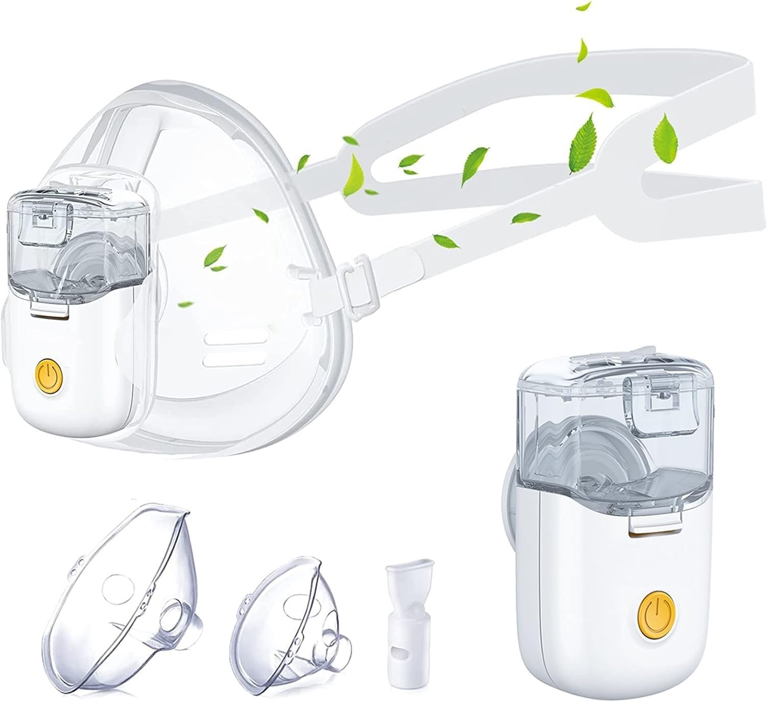 Electrionic Ultrasonic Mesh Steamer Inhaler with Hands-Free Mode, Wearable Portable Inhaler with Rechargeable Battery for Respiratory Breathing Problems, Efficient Hands-Free Kit for Adults and Kids