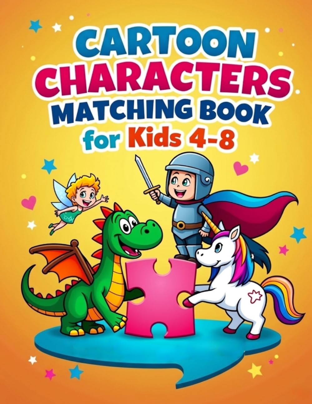 Cartoon Characters Matching Book for Kids Ages 4–8: An Interactive Shadow Matching Activity Book to Boost Focus and Cognitive Skills