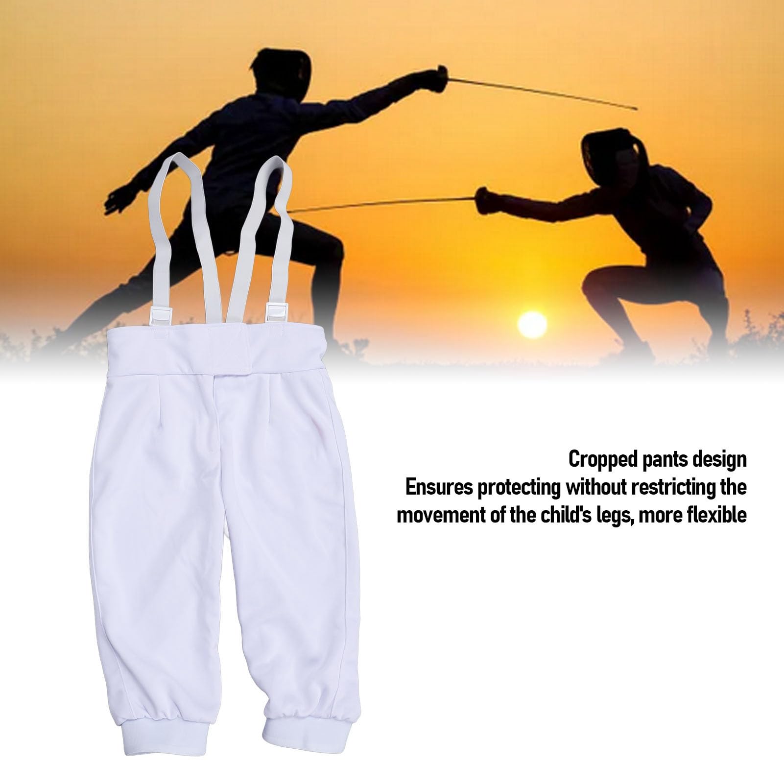 Alomejor Fechthose, Stichsicherer Stoff, Verstellbare, Verdickte Hose für Florett-Degen-Säbel-Training, Jugend-Sportuniform (44)