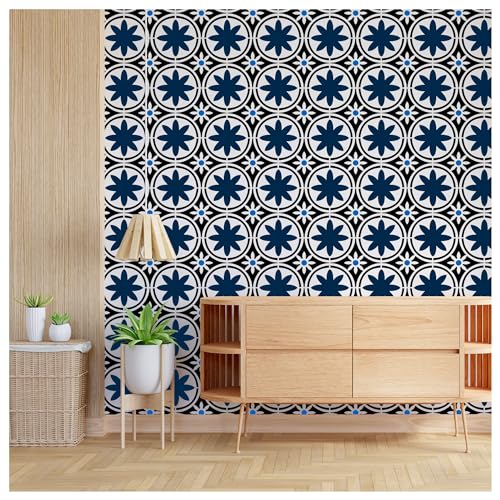Image of Kayra Decor Cabane Flower Allover Stencils for Wall Painting - Pack of 1, Sheet Size 24 x 33 inch /Design for Wall Painting 22 x 31 inch - Large