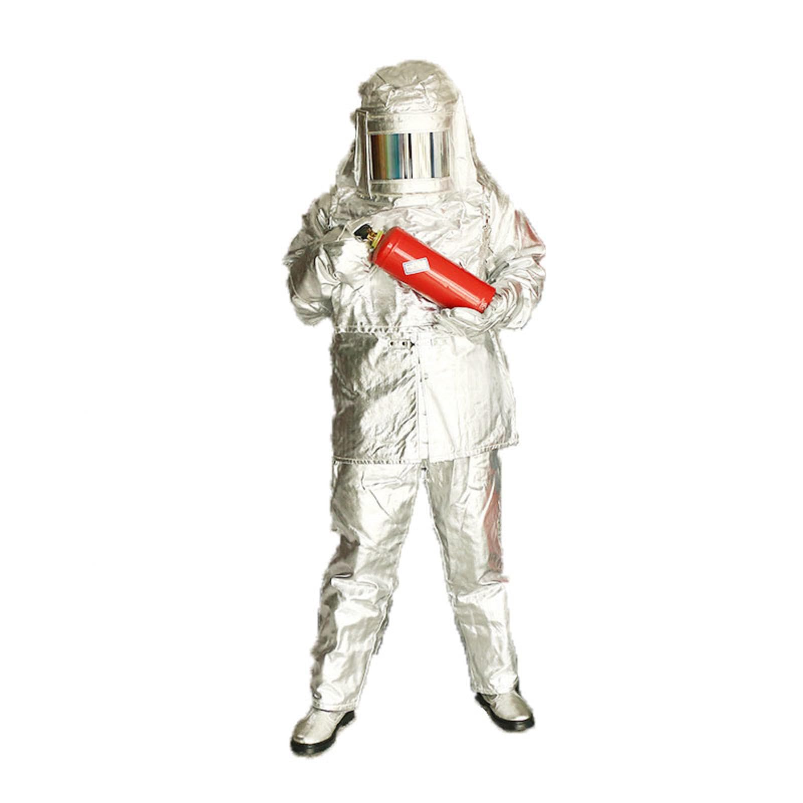 Fire Protection Suit Heat resistant suit Aluminum Foil Heat Resistant Aluminized Suit Glass Factory, Chemical Plant,Ship,180-185cm