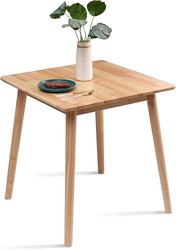Miniatura 8 de OGMILL Mesa de comedor cuadrada pequeña de madera para 27.6 pulgadas, mesa de comedor de madera rústica, mesa de comedor moderna de mediados de