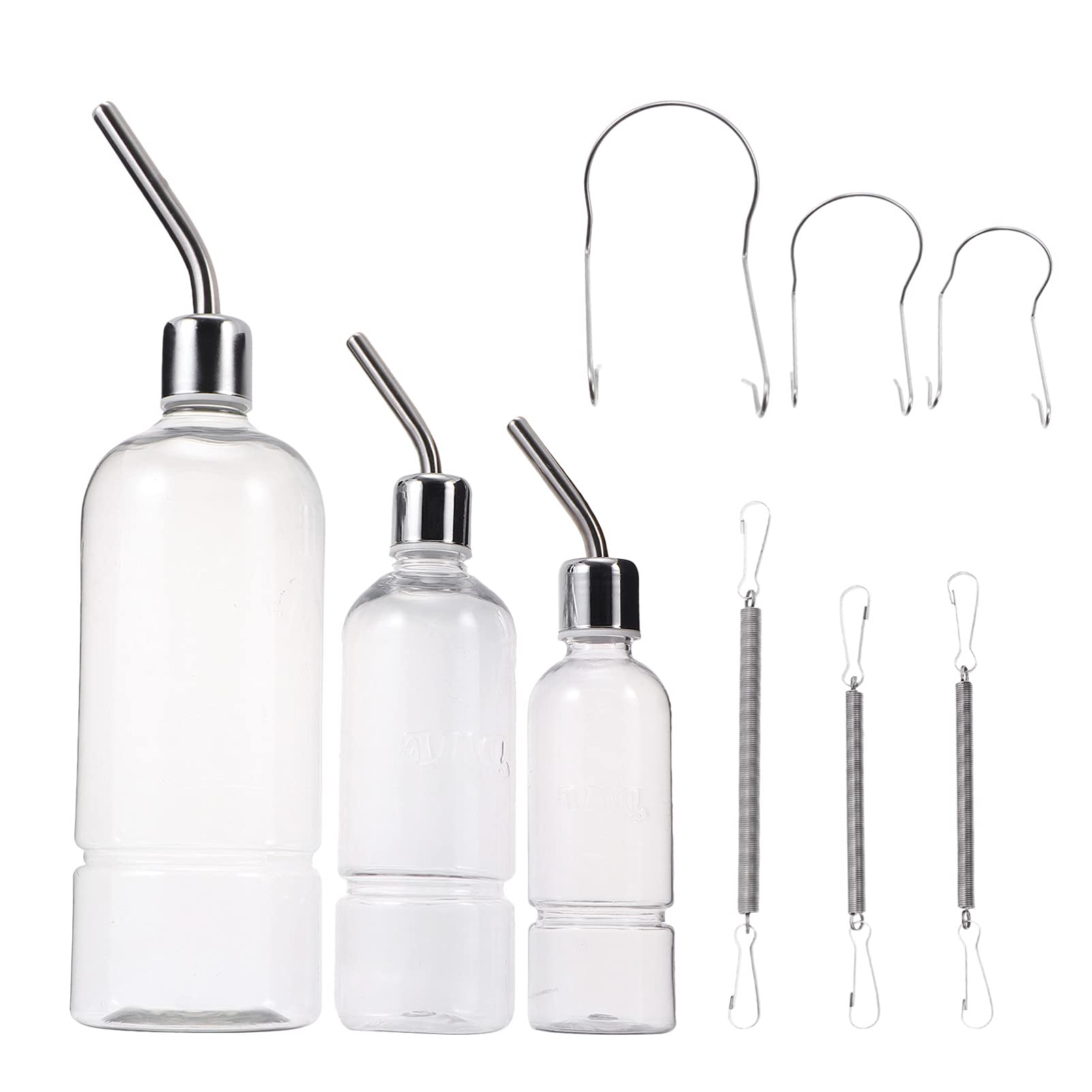 ERINGOGO 3Pcs Automatic Water Feeder for Pets Pet Water Bottle Transparent Durable Design for Hamsters Guinea Pigs and More