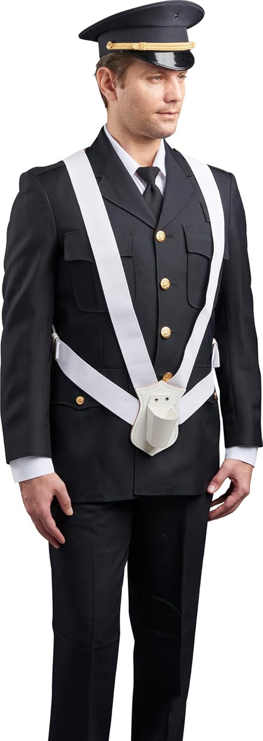 JAY PEE Parade Flag Carrier Single Strap or Double Strap Web Nylon Flag Carrier Sling Color Guard Flag Holder Black or White