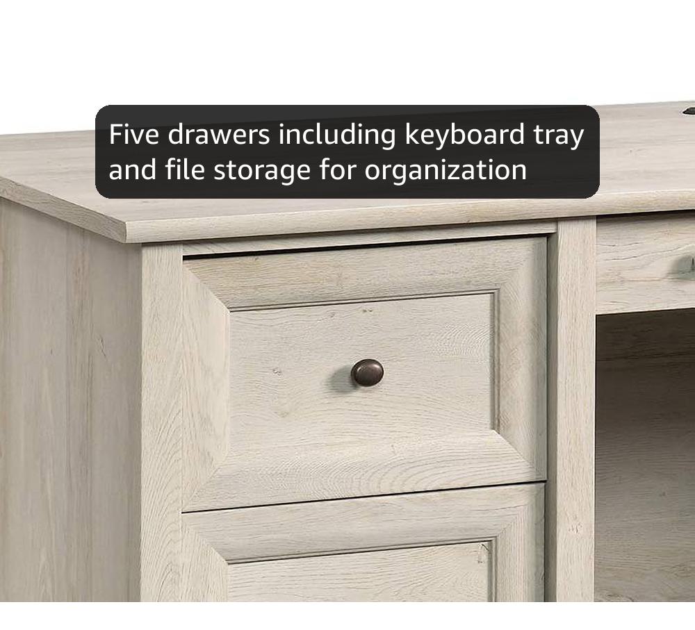 Amazon.com: Sauder Edge Water Executive Desk, Chalked Chestnut, 65
