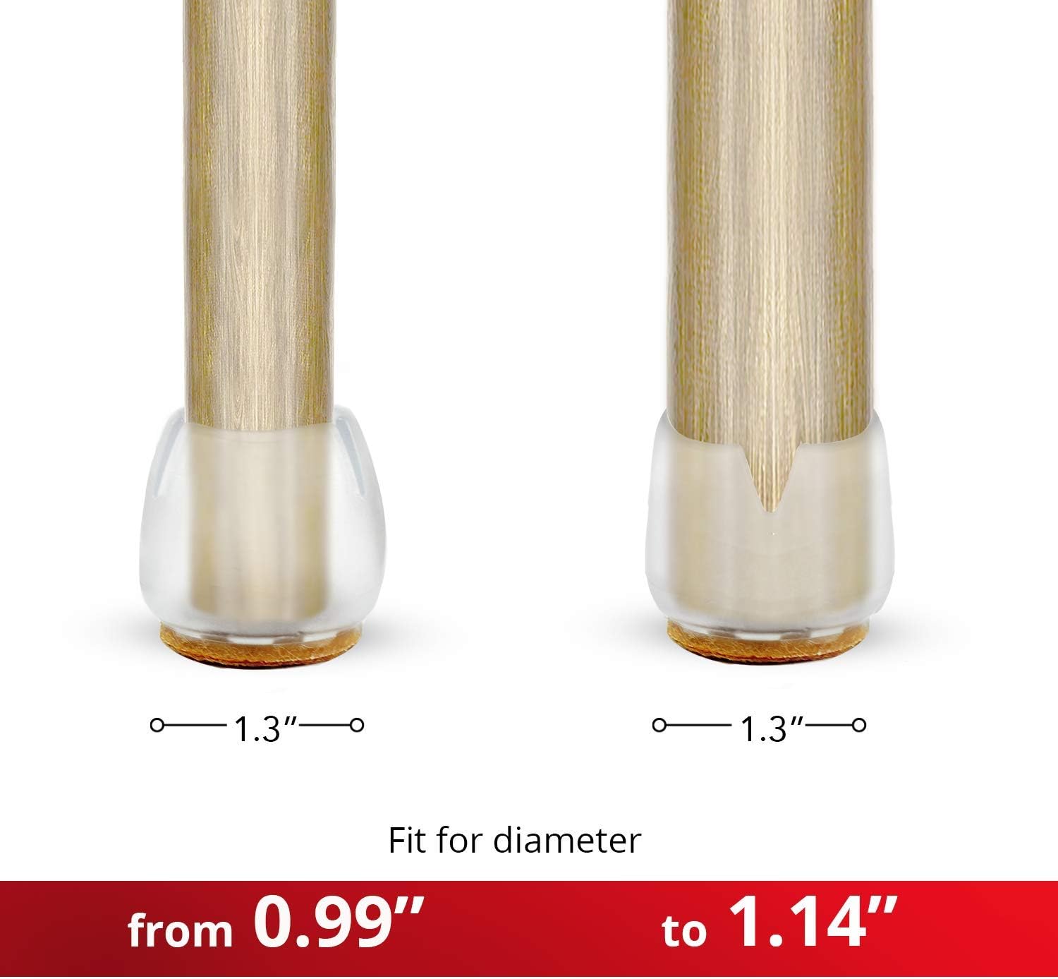 Chair Leg Caps by X-PROTECTOR - Silicone Floor Protectors for Chairs 1 ¾” - Best Silicone Furniture Leg Caps - Premium Chair Protectors for Hardwood Floors – Protect and Glide SMOOTHLY (Round)