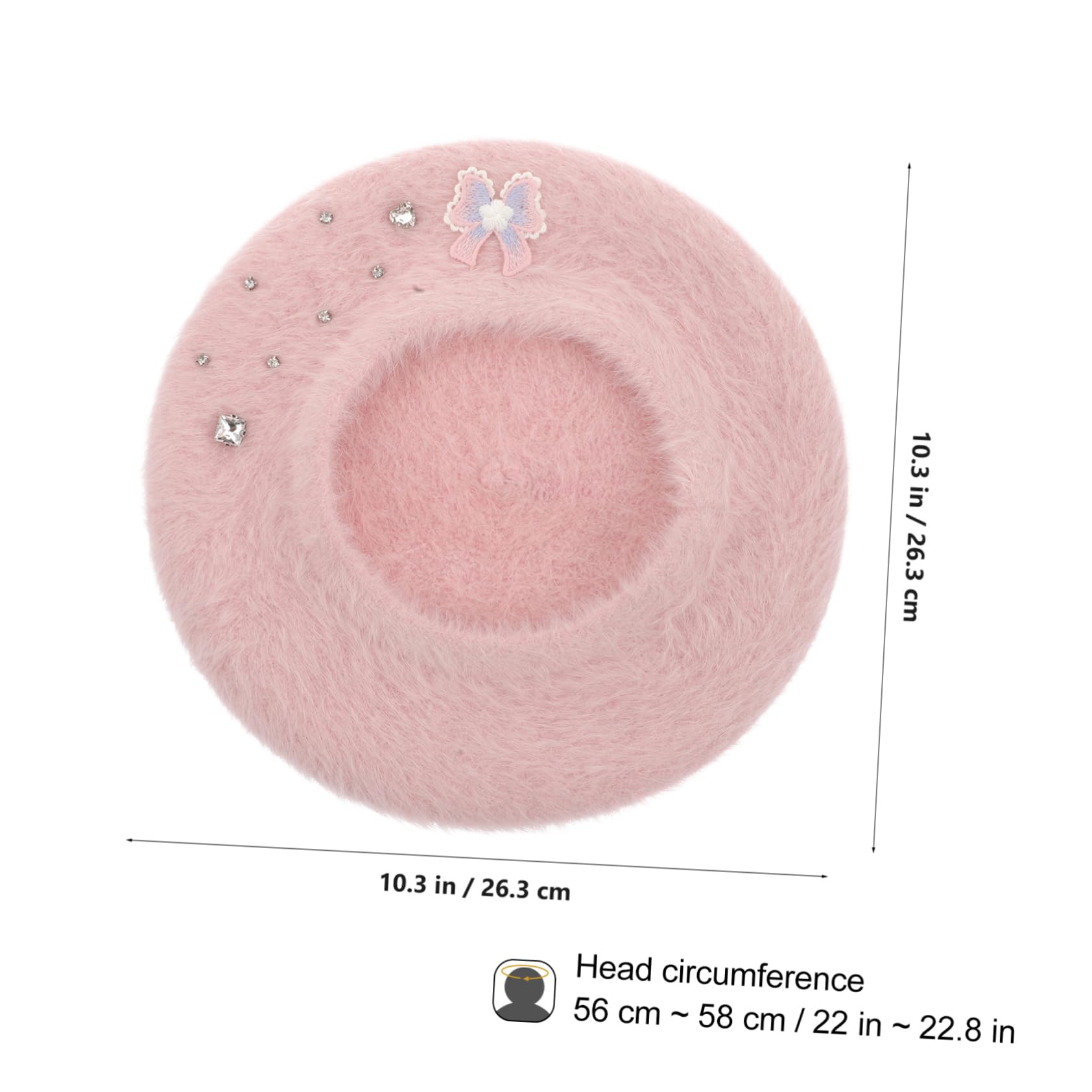 Beavorty Warm Artist Hat for Women French Beret Hats for Women Cozy Fuzzy Beret Boys and Girls Pink