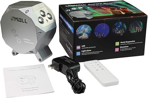 Miniatura 2 de LedMAll Aurora Star Green y RGB LED Night Lights Proyector decorativo con altavoz Bluetooth Control remoto