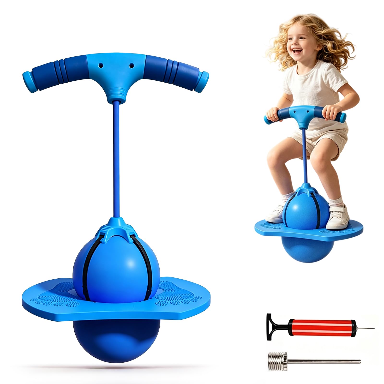 Pelota Saltarina con Mango para Niños y Adultos, Balón de Salto Equilibrado, Juguete de Divertida Pelota de Equilibrio Saltarín para Jardín y Salón, Pelota Saltarina De Equilibrio