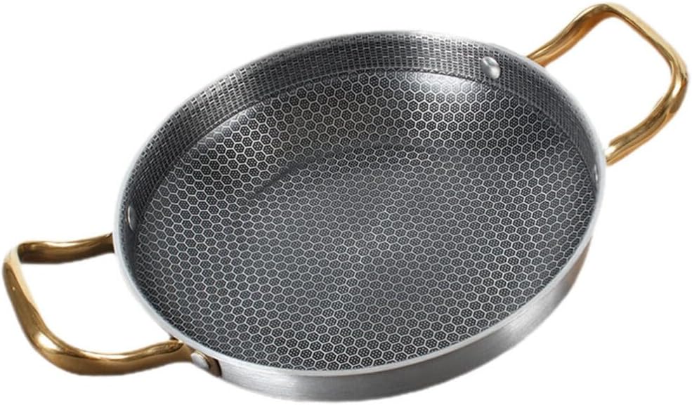 Uonlytech Honeycomb Skillet Stainless Steel Non-stick Frying Pan Lightweight Kitchen Cookware for Everyday Cooking Induction Compatible Reduces Oil Consumption Easy to Clean