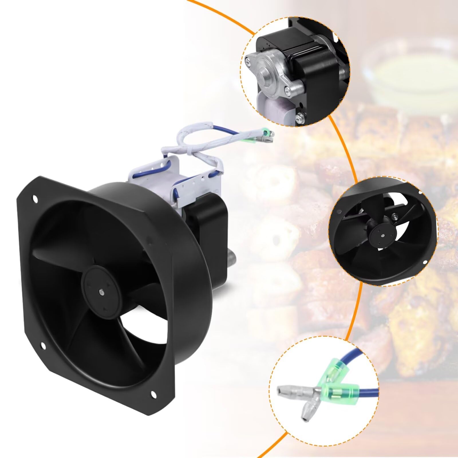 110V Combustion Fan Replacement Parts for Green Mountain Daniel Boone and Jim Bowie 110V Choice Pellet Grills, P-1047 60Hz GMG DB & JB Choice Hopper Fan Blower Motor Replacement Part GMGP7