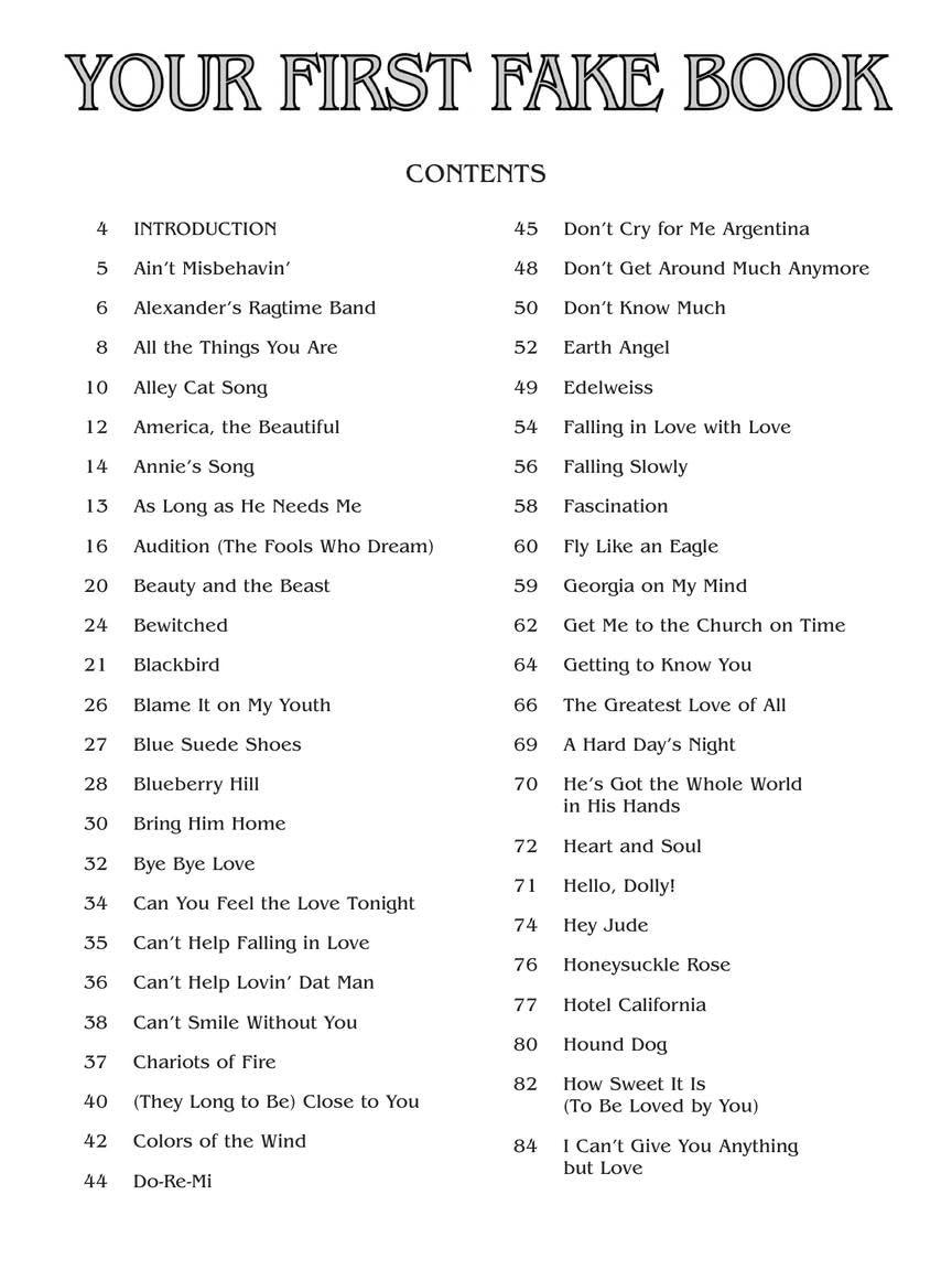 Your First Fake Book - 2nd Edition - Instruments en Ut