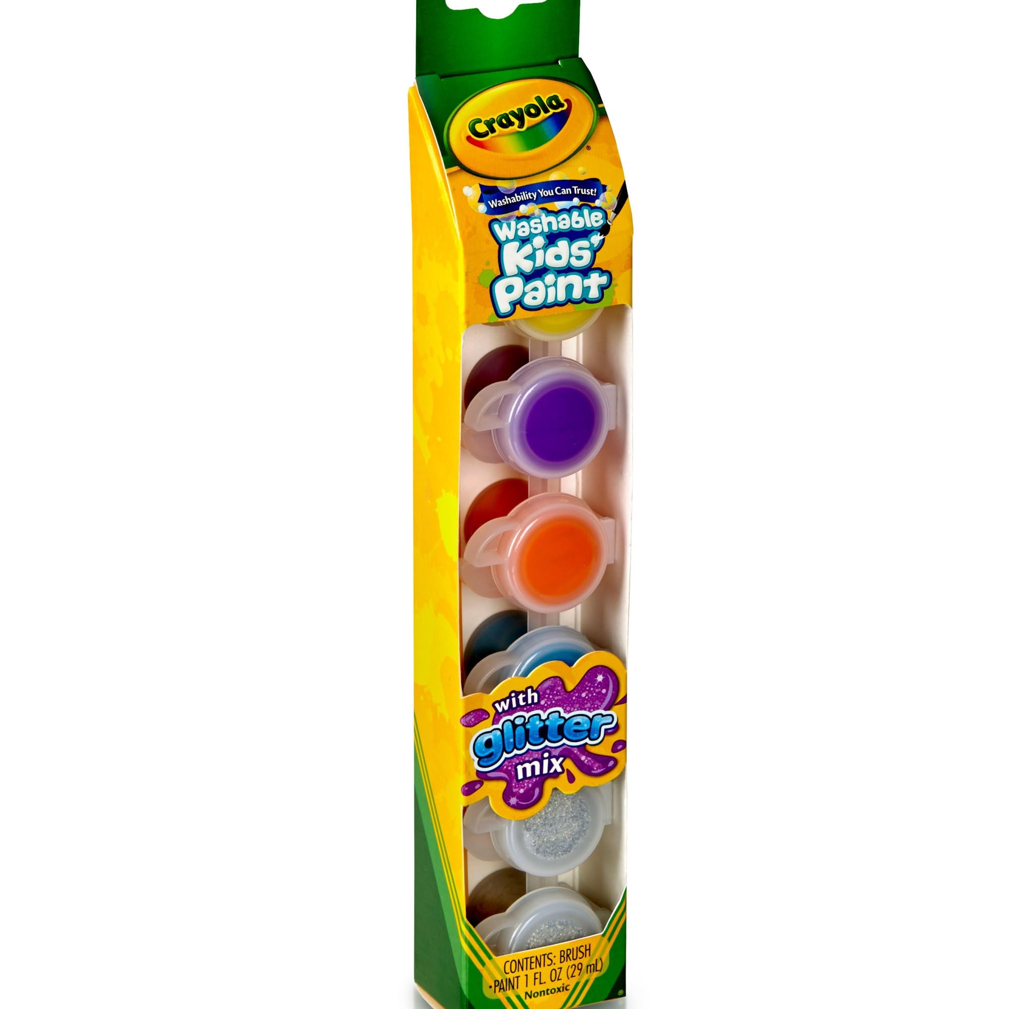 Crayola 54-0100 - 6 Ct. Washable Kids' Paint Pots, Glitter Effects