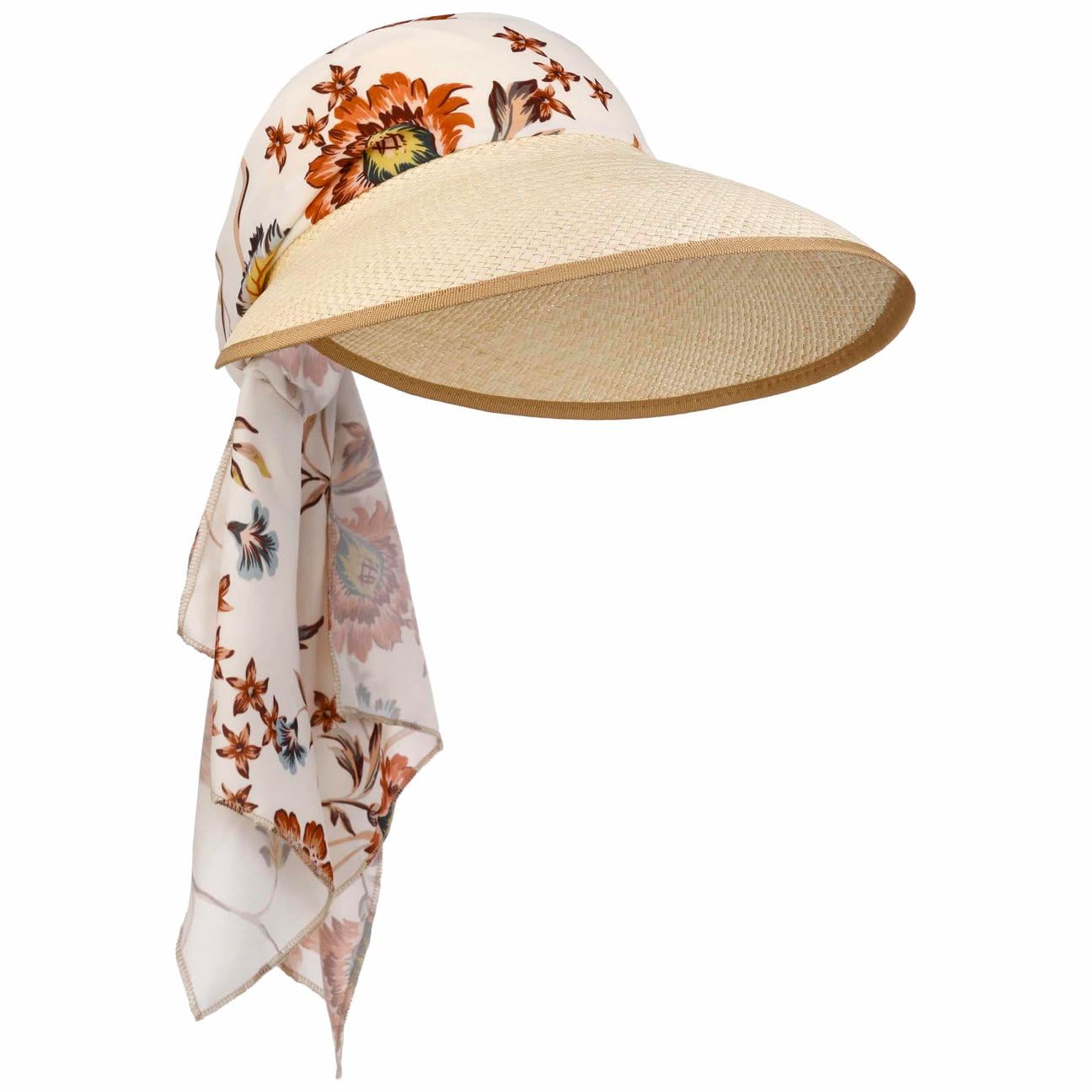 Lavilea Panama Visor Sonnenvisor Strohvisor Panamavisor Damenvisor Damen - Made in Italy Hinten geschlossen, mit Schirm Frühling-Sommer