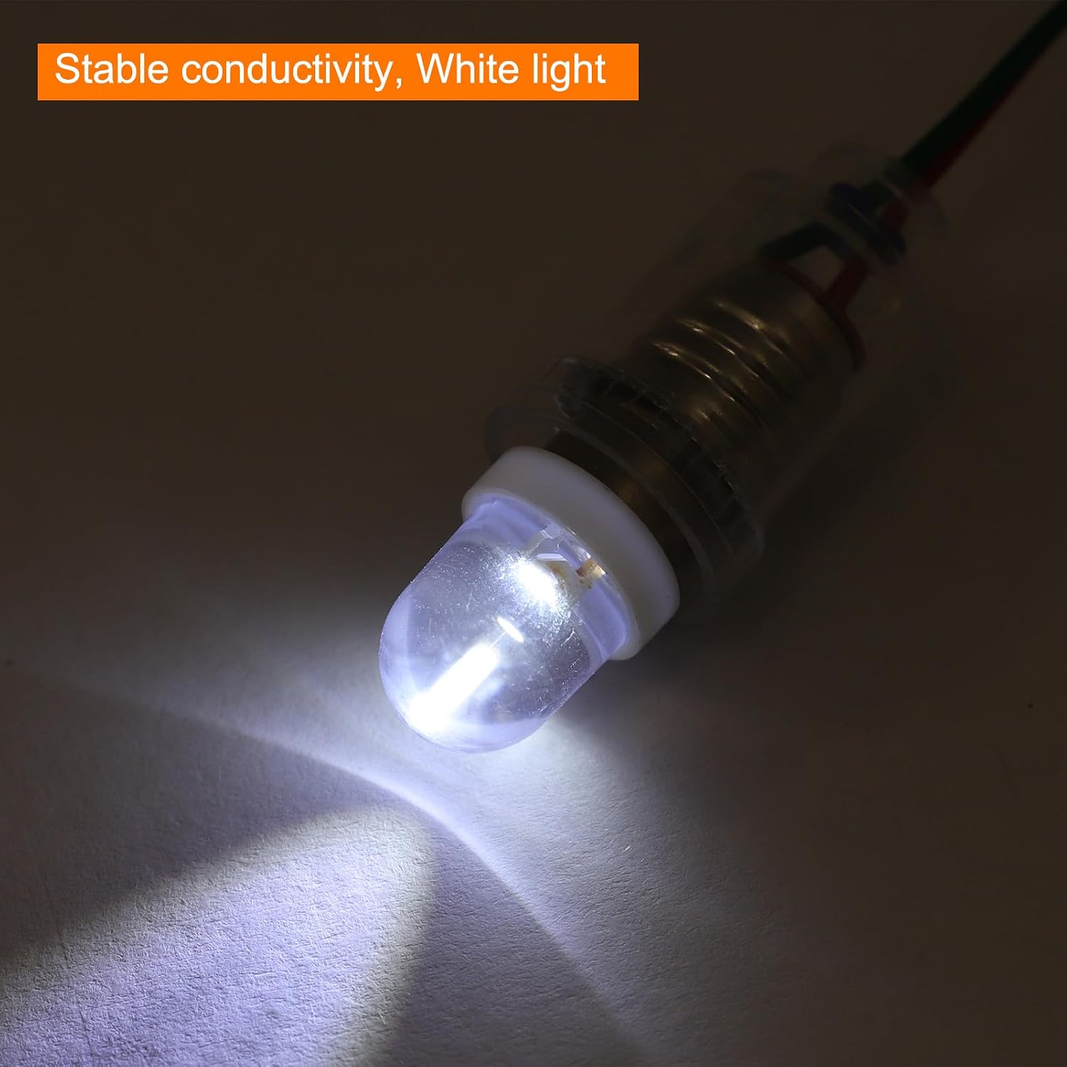 MECCANIXITY 3-3.8V/0.06A E10 Mini Light Bulbs, 10Pcs Miniature Screw Bulbs Flashlight Bulbs for Scientific Experiment Lighting DIY Accessories, White Light