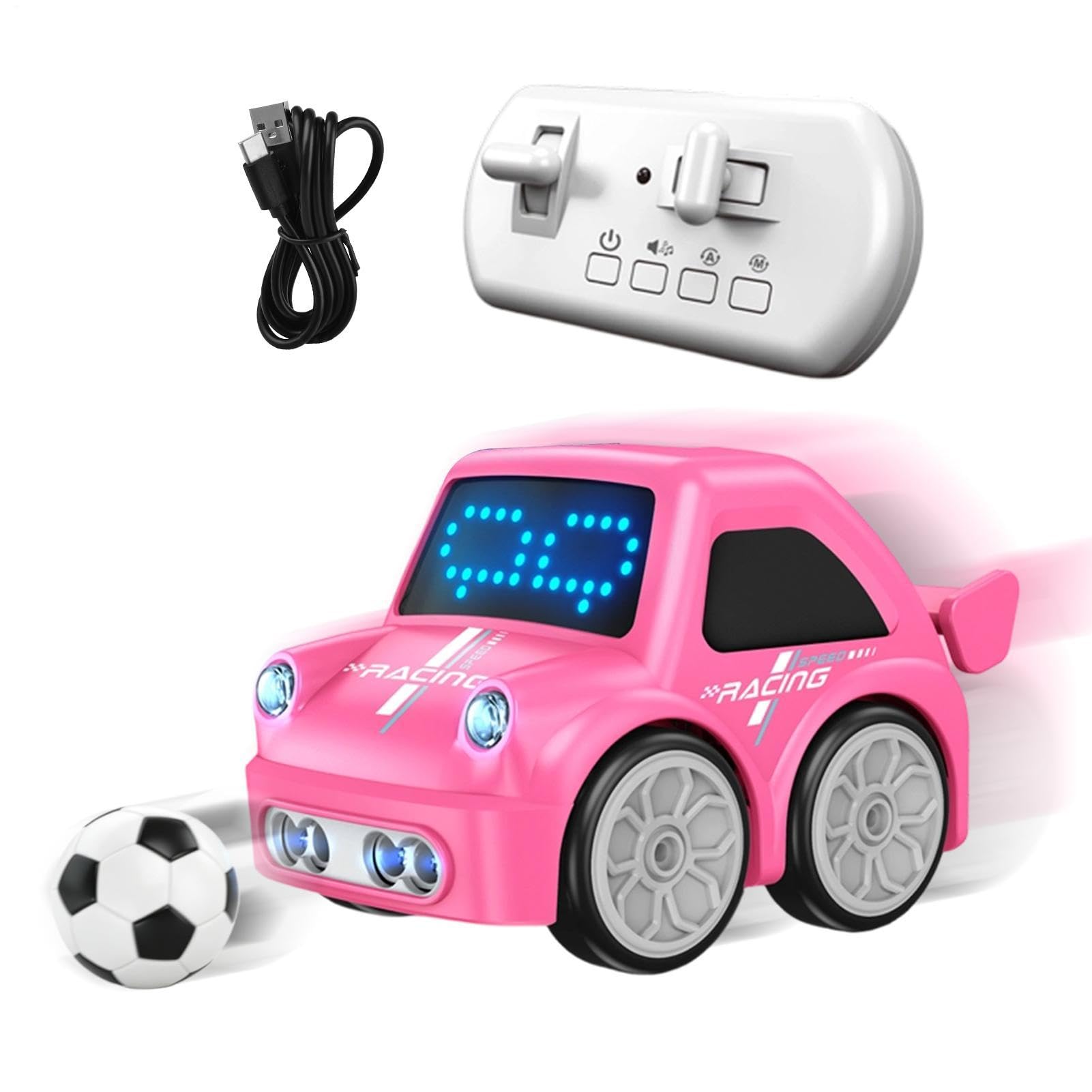 Genérico Macchina radiocomandata, veicolo intelligente con modalità seguito e fuga con telecomando, per compleanno, adolescenti, ragazze, prescolari, giardino, bambini, casa, sala