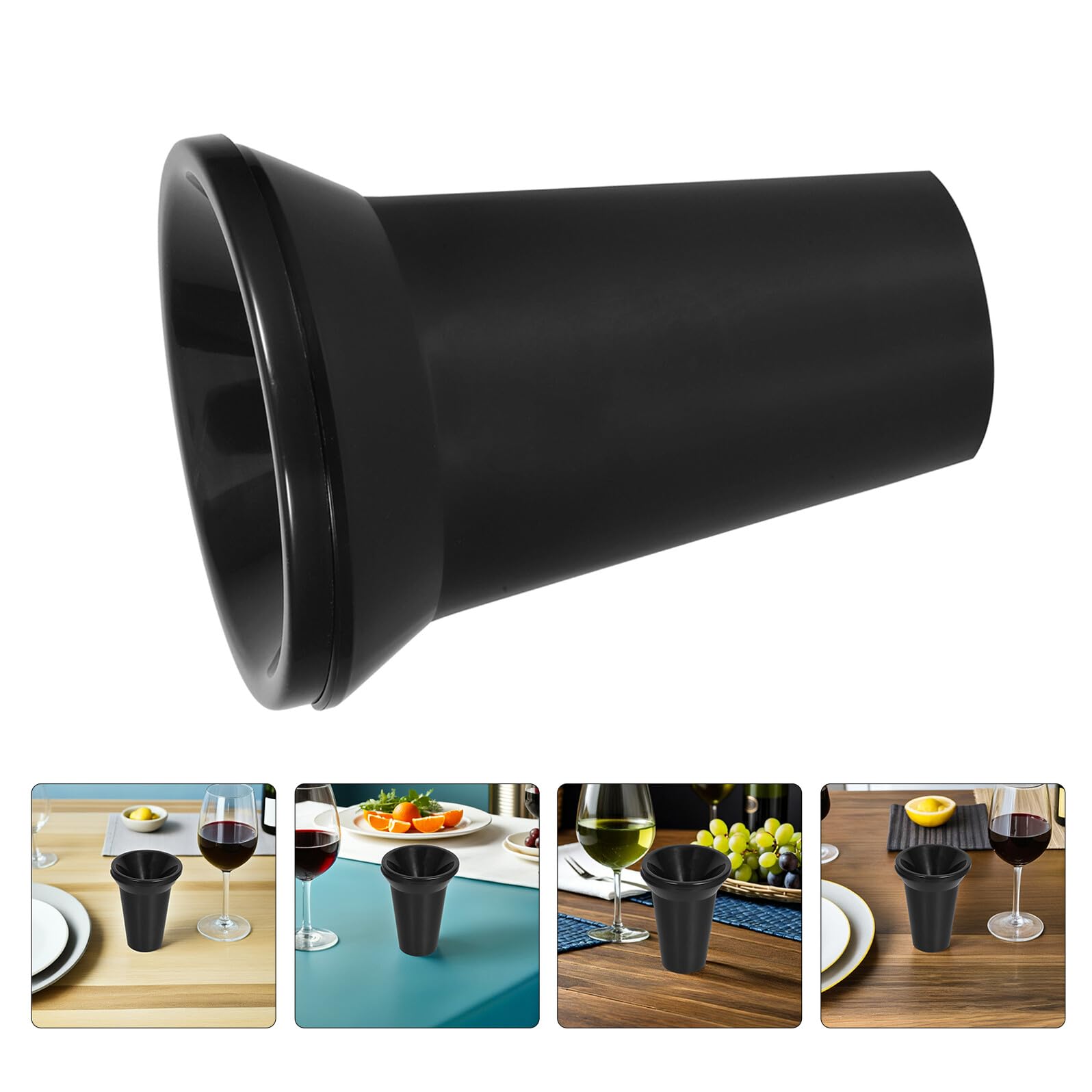 2 Cubos Resistentes y Reutilizables de Escupidera para Cata de Vinos con Tapa Extraíble en Plástico PP Negro Ideales para Degustaciones y Eventos en Casa