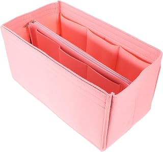 ULTECHNOVO Bolsa de Maquillaje de Fieltro Desmontable Multifuncional Organizador Portátil para Cosméticos y Papelería Gran Capacidad Color Rosa