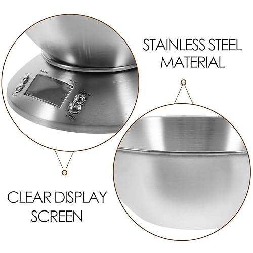 Miniatura 9 de Báscula digital de cocina de acero inoxidable multifuncional pequeña escala de medición electrónica para el hogar y la preparación comercial de
