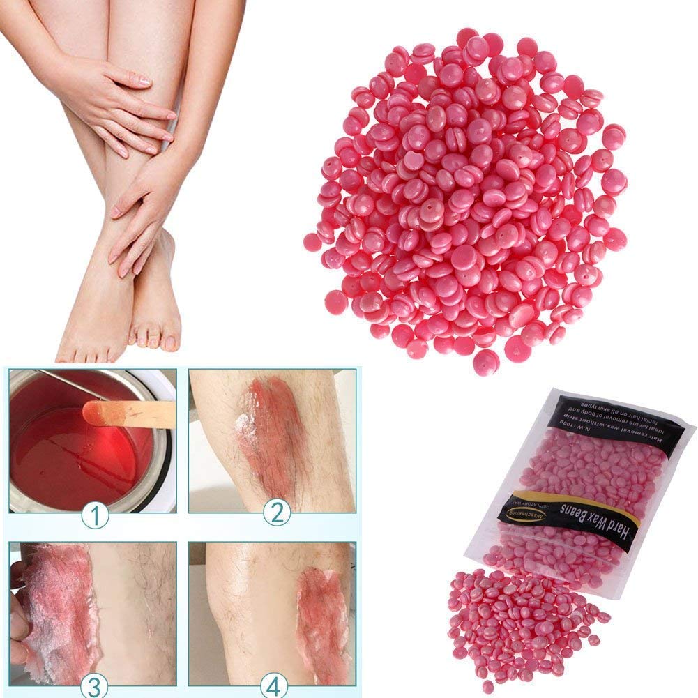 URBANMAC Hard Beans Wax With Wooden Stick For Full Body Hair Removal Wax (100 G) Multicolor, Women 1