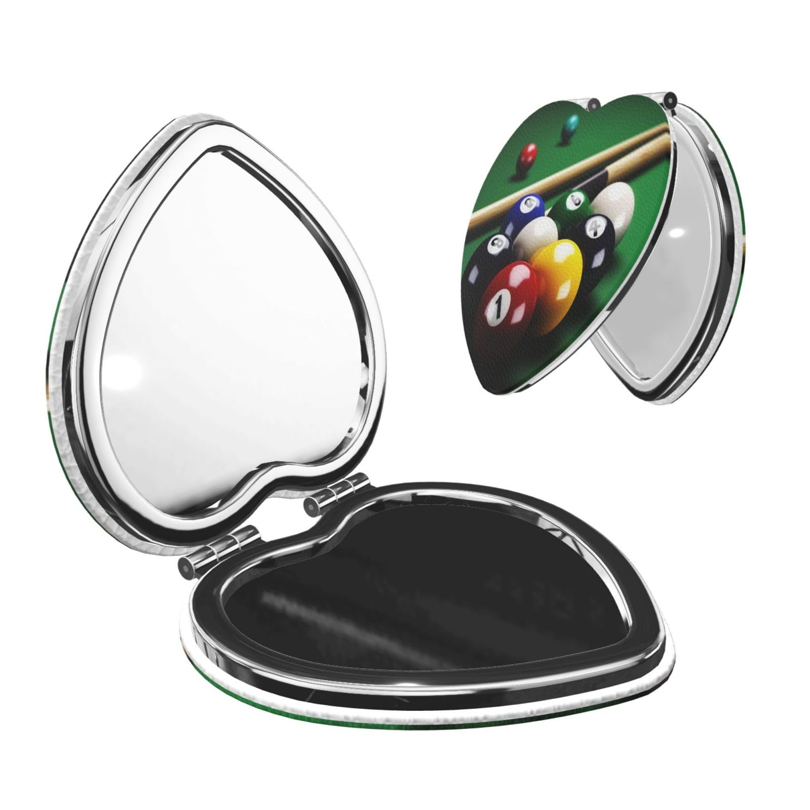 DWVTSLH Billiards Compact Mirror for Purse, Double-Sided 2X/1X Magnifying Mirror for Women Men, Travel Makeup Mirror for Handbag, Handheld Vanity Mirror for Gift