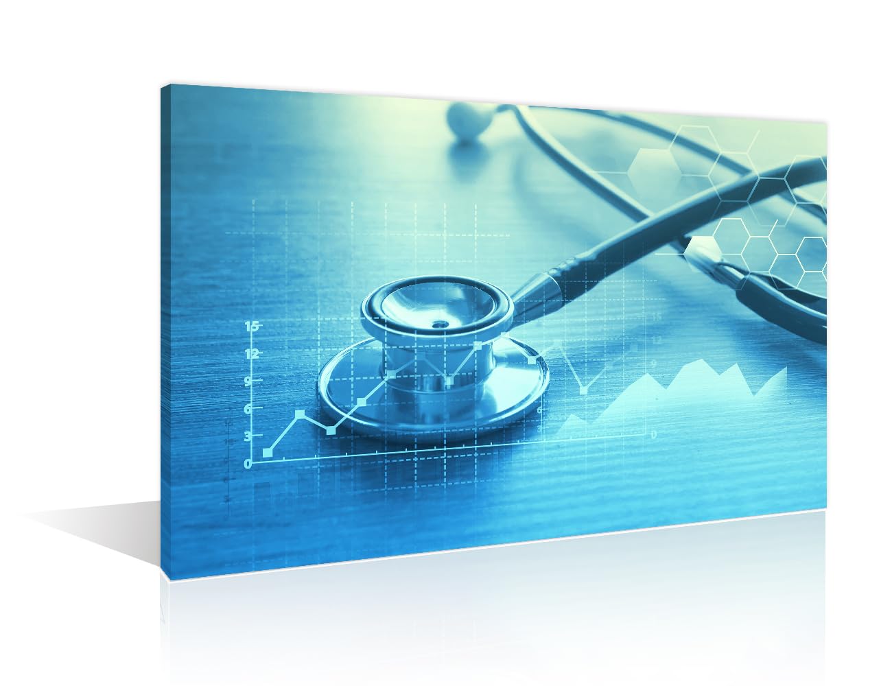 TUMOVO 1 Panel Clinical Laboratory Poster Artwork Canvas Wall Art Home Decor Medical Stethoscope Bathroom Decor Wall Art Print on Canvas Framed Ready to Hang (12" Wx18 H)