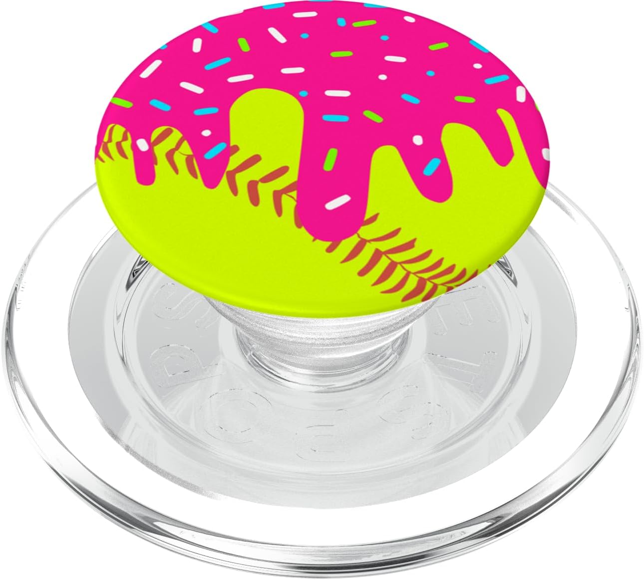 Funny Softball Ice Cream Dripping with Sprinkles PopSockets PopGrip for MagSafe