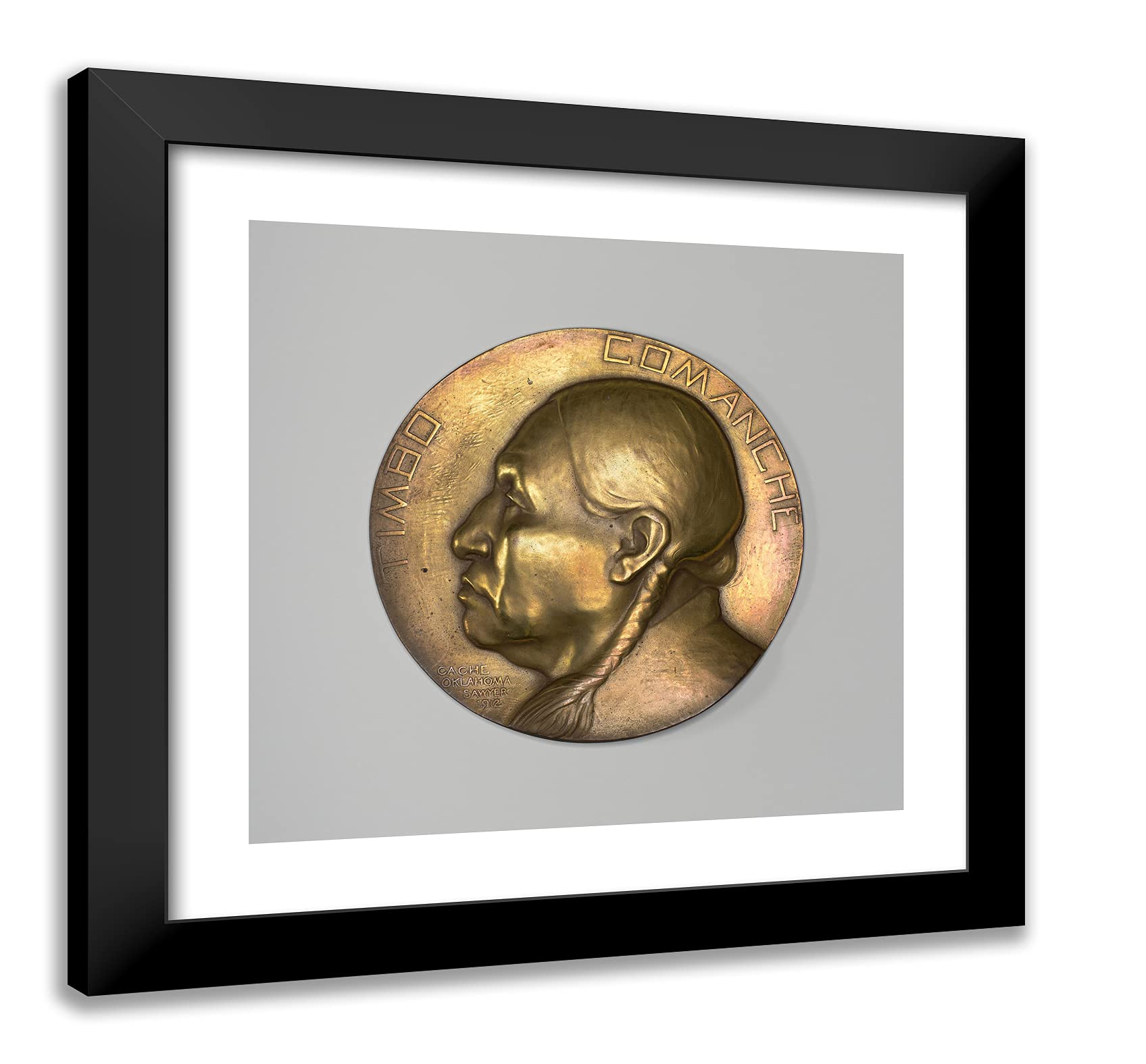 ArtDirect Edward Warren Sawyer 21x20 Black Modern Framed Art Print Titled Timbo Commanche Cache Oklahoma