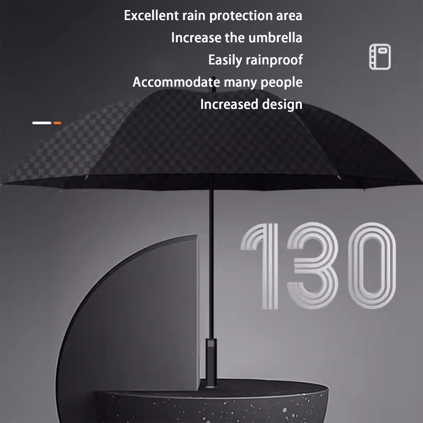 133 CM/52 cale bardzo duży wiatroszczelny parasol golfowy, przenośny parasol golfowy, automatyczny parasol, odpowiedni dla 2 osób podróżujących i deszczowych (navy blue)