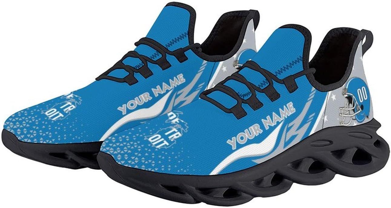 Custom Football Sneakers City Sports Slip-on Shoes Personalized Name Number, Gifts for Football Fans Men Women