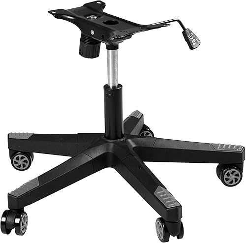 Miniatura 7 de Frassie Base de silla giratoria de repuesto de nailon para juegos de 28 pulgadas con cilindro de soporte de placa inferior, 5 ruedas