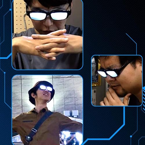 Miniatura 3 de NUOBESTY Lentes de anime iluminados, con luces LED, que brillan en la oscuridad, lentes intermitentes para fiesta de cosplay, para Halloween, fiesta
